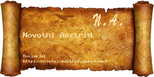 Novotni Asztrid névjegykártya